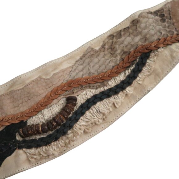 vtg CARLO FIORI Italy Applique leather Sash belt